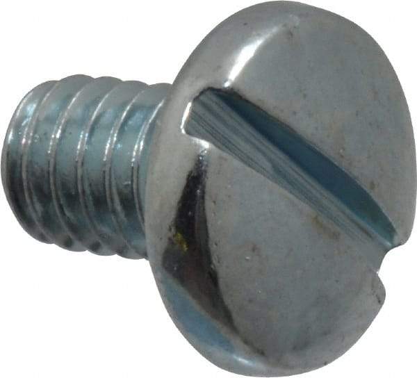 Value Collection - #8-32 UNC, 1/4" Length Under Head Slotted Drive Machine Screw - Binding Head, Grade J82 Steel, Zinc-Plated Finish, Without Washer - Apex Tool & Supply