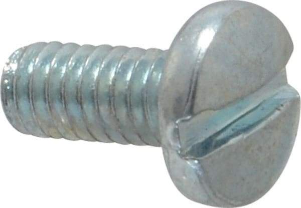 Value Collection - #8-32 UNC, 3/8" Length Under Head Slotted Drive Machine Screw - Binding Head, Grade J82 Steel, Zinc-Plated Finish, Without Washer - Apex Tool & Supply