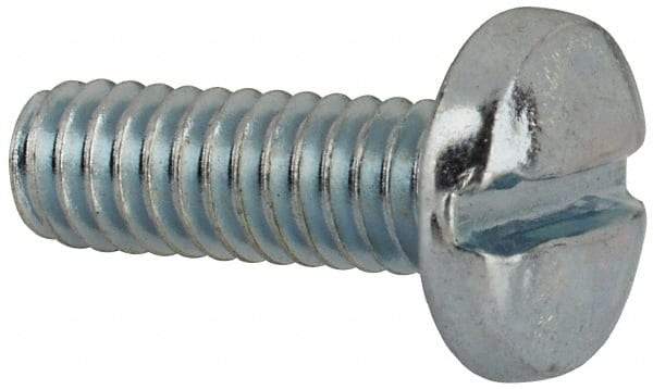 Value Collection - #8-32 UNC, 1/2" Length Under Head Slotted Drive Machine Screw - Binding Head, Grade J82 Steel, Zinc-Plated Finish, Without Washer - Apex Tool & Supply