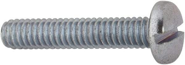 Value Collection - #8-32 UNC, 7/8" Length Under Head Slotted Drive Machine Screw - Binding Head, Grade J82 Steel, Zinc-Plated Finish, Without Washer - Apex Tool & Supply