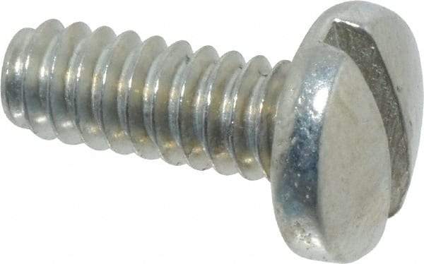 Value Collection - #10-24 UNC, 1/2" Length Under Head Slotted Drive Machine Screw - Binding Head, Grade J82 Steel, Zinc-Plated Finish, Without Washer - Apex Tool & Supply