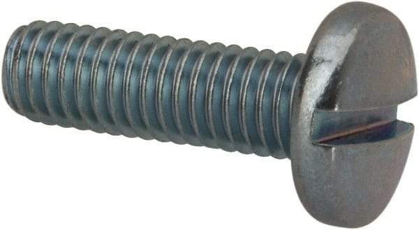 Value Collection - #10-32 UNF, 5/8" Length Under Head Slotted Drive Machine Screw - Binding Head, Grade J82 Steel, Zinc-Plated Finish, Without Washer - Apex Tool & Supply