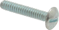 Value Collection - #6-32 UNC, 3/4" Length Under Head Slotted Drive Machine Screw - Truss Head, Grade 2 Steel, Zinc-Plated Finish, Without Washer - Apex Tool & Supply