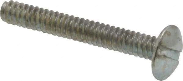 Value Collection - #6-32 UNC, 1" Length Under Head Slotted Drive Machine Screw - Truss Head, Grade 2 Steel, Zinc-Plated Finish, Without Washer - Apex Tool & Supply