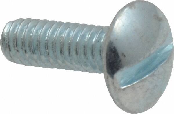 Value Collection - #8-32 UNC, 1/2" Length Under Head Slotted Drive Machine Screw - Truss Head, Grade 2 Steel, Zinc-Plated Finish, Without Washer - Apex Tool & Supply