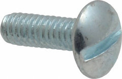 Value Collection - #8-32 UNC, 1/2" Length Under Head Slotted Drive Machine Screw - Truss Head, Grade 2 Steel, Zinc-Plated Finish, Without Washer - Apex Tool & Supply