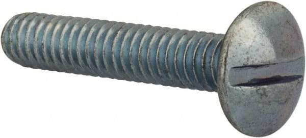 Value Collection - #8-32 UNC, 7/8" Length Under Head Slotted Drive Machine Screw - Truss Head, Grade 2 Steel, Zinc-Plated Finish, Without Washer - Apex Tool & Supply