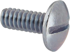 Value Collection - #10-24 UNC, 1/2" Length Under Head Slotted Drive Machine Screw - Truss Head, Grade 2 Steel, Zinc-Plated Finish, Without Washer - Apex Tool & Supply