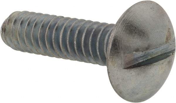 Value Collection - #10-24 UNC, 3/4" Length Under Head Slotted Drive Machine Screw - Truss Head, Grade 2 Steel, Zinc-Plated Finish, Without Washer - Apex Tool & Supply