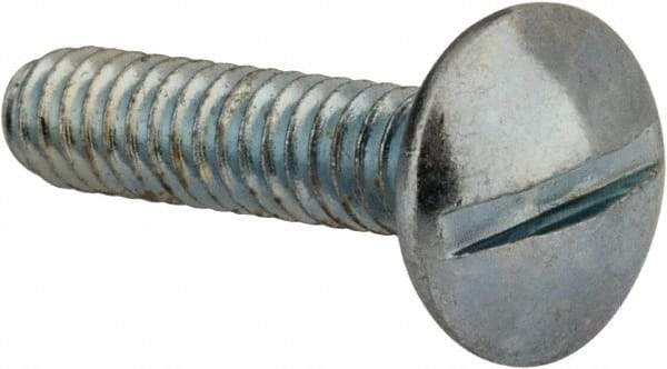 Value Collection - #10-24 UNC, 7/8" Length Under Head Slotted Drive Machine Screw - Truss Head, Grade 2 Steel, Zinc-Plated Finish, Without Washer - Apex Tool & Supply