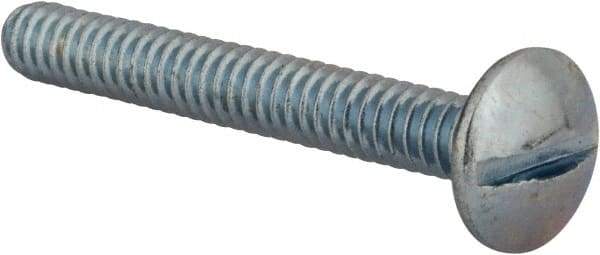 Value Collection - #10-24 UNC, 1-1/2" Length Under Head Slotted Drive Machine Screw - Truss Head, Grade 2 Steel, Zinc-Plated Finish, Without Washer - Apex Tool & Supply