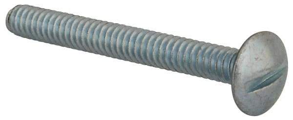 Value Collection - #10-24 UNC, 1-3/4" Length Under Head Slotted Drive Machine Screw - Truss Head, Grade 2 Steel, Zinc-Plated Finish, Without Washer - Apex Tool & Supply
