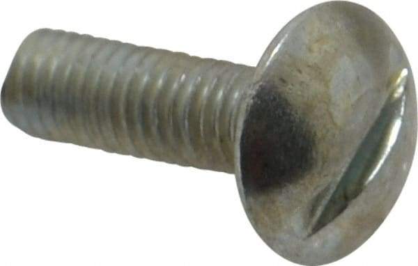 Value Collection - #10-32 UNF, 5/8" Length Under Head Slotted Drive Machine Screw - Truss Head, Grade J82 Steel, Zinc-Plated Finish, Without Washer - Apex Tool & Supply