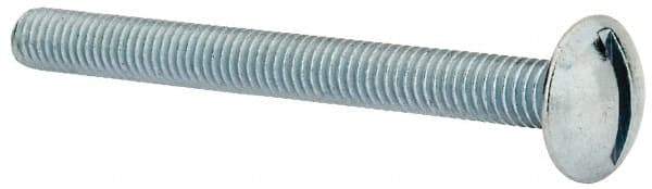 Value Collection - #10-32 UNF, 2" Length Under Head Slotted Drive Machine Screw - Truss Head, Grade 2 Steel, Zinc-Plated Finish, Without Washer - Apex Tool & Supply