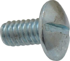 Value Collection - 1/4-20 UNC, 1/2" Length Under Head Slotted Drive Machine Screw - Truss Head, Grade 2 Steel, Zinc-Plated Finish, Without Washer - Apex Tool & Supply