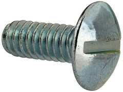 Value Collection - 1/4-20 UNC, 5/8" Length Under Head Slotted Drive Machine Screw - Truss Head, Grade 2 Steel, Zinc-Plated Finish, Without Washer - Apex Tool & Supply