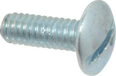 Value Collection - 1/4-20 UNC, 3/4" Length Under Head Slotted Drive Machine Screw - Truss Head, Grade 2 Steel, Zinc-Plated Finish, Without Washer - Apex Tool & Supply