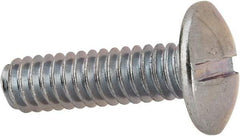 Value Collection - 1/4-20 UNC, 7/8" Length Under Head Slotted Drive Machine Screw - Truss Head, Grade J82 Steel, Zinc-Plated Finish, Without Washer - Apex Tool & Supply