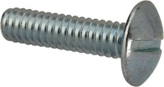 Value Collection - 1/4-20 UNC, 1" Length Under Head Slotted Drive Machine Screw - Truss Head, Grade J82 Steel, Zinc-Plated Finish, Without Washer - Apex Tool & Supply