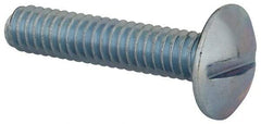 Value Collection - 1/4-20 UNC, 1-1/4" Length Under Head Slotted Drive Machine Screw - Truss Head, Grade 2 Steel, Zinc-Plated Finish, Without Washer - Apex Tool & Supply