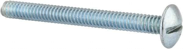 Value Collection - 1/4-20 UNC, 2-1/2" Length Under Head Slotted Drive Machine Screw - Truss Head, Grade 2 Steel, Zinc-Plated Finish, Without Washer - Apex Tool & Supply