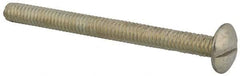 Value Collection - 1/4-20 UNC, 3" Length Under Head Slotted Drive Machine Screw - Truss Head, Grade 2 Steel, Zinc-Plated Finish, Without Washer - Apex Tool & Supply