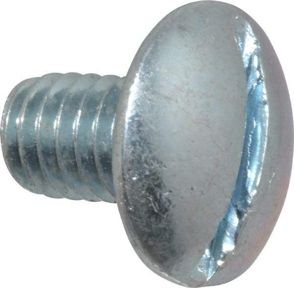 Value Collection - 5/16-18 UNC, 1/2" Length Under Head Slotted Drive Machine Screw - Truss Head, Grade J82 Steel, Zinc-Plated Finish, Without Washer - Apex Tool & Supply