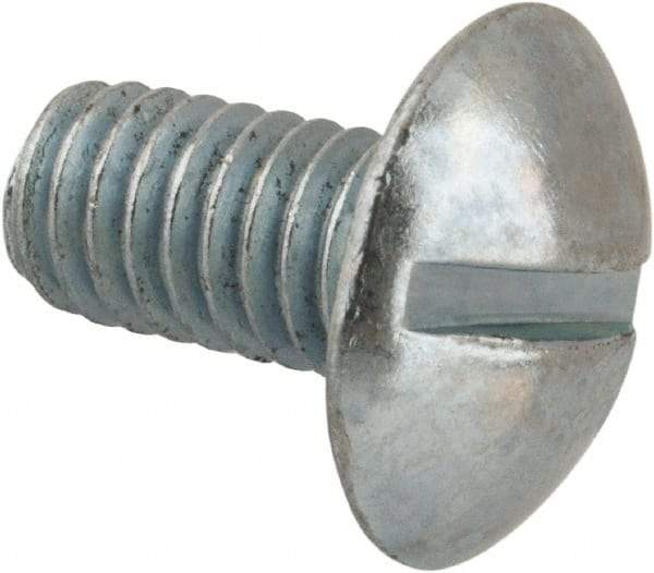 Value Collection - 5/16-18 UNC, 5/8" Length Under Head Slotted Drive Machine Screw - Truss Head, Grade 2 Steel, Zinc-Plated Finish, Without Washer - Apex Tool & Supply