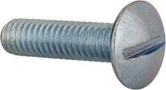 Value Collection - 5/16-18 UNC, 1-1/4" Length Under Head Slotted Drive Machine Screw - Truss Head, Grade 2 Steel, Zinc-Plated Finish, Without Washer - Apex Tool & Supply