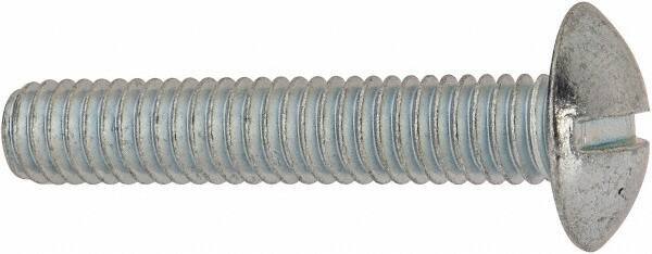 Value Collection - 5/16-18 UNC, 1-3/4" Length Under Head Slotted Drive Machine Screw - Truss Head, Grade J82 Steel, Zinc-Plated Finish, Without Washer - Apex Tool & Supply