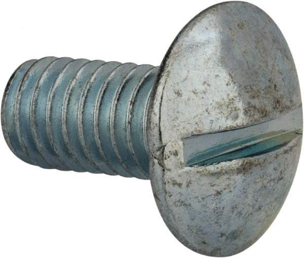 Value Collection - 3/8-16 UNC, 3/4" Length Under Head Slotted Drive Machine Screw - Truss Head, Grade 2 Steel, Zinc-Plated Finish, Without Washer - Apex Tool & Supply