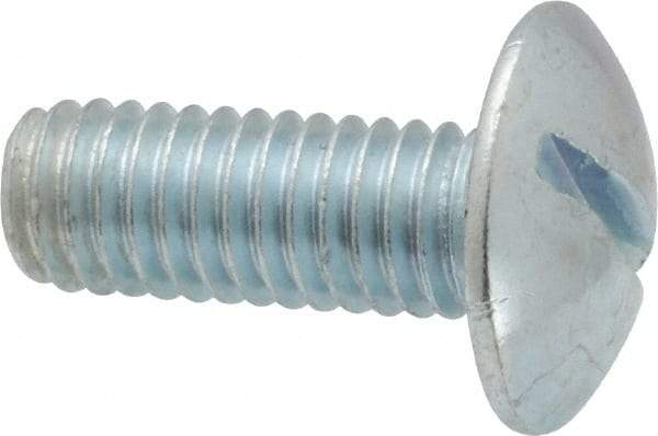 Value Collection - 3/8-16 UNC, 1" Length Under Head Slotted Drive Machine Screw - Truss Head, Grade 2 Steel, Zinc-Plated Finish, Without Washer - Apex Tool & Supply