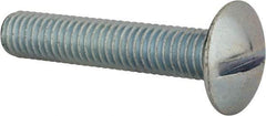 Value Collection - 3/8-16 UNC, 2" Length Under Head Slotted Drive Machine Screw - Truss Head, Grade 2 Steel, Zinc-Plated Finish, Without Washer - Apex Tool & Supply