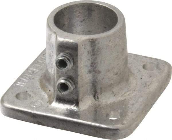 Hollaender - 1" Pipe, Base Flange, Aluminum Alloy Flange Pipe Rail Fitting - Bright Finish - Apex Tool & Supply