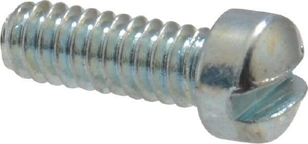 Value Collection - #2-56 UNC, 1/4" Length Under Head Slotted Drive Machine Screw - Fillister Head, Grade 2 Steel, Zinc-Plated Finish, Without Washer - Apex Tool & Supply