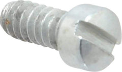 Value Collection - #4-40 UNC, 1/4" Length Under Head Slotted Drive Machine Screw - Fillister Head, Grade J82 Steel, Zinc-Plated Finish, Without Washer - Apex Tool & Supply