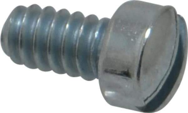 Value Collection - #6-32 UNC, 1/4" Length Under Head Slotted Drive Machine Screw - Fillister Head, Grade J82 Steel, Zinc-Plated Finish, Without Washer - Apex Tool & Supply