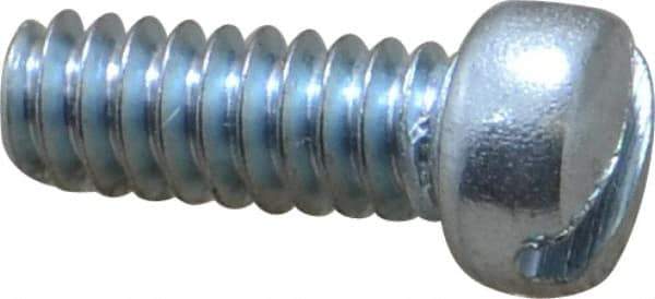 Value Collection - #6-32 UNC, 3/8" Length Under Head Slotted Drive Machine Screw - Fillister Head, Grade 2 Steel, Zinc-Plated Finish, Without Washer - Apex Tool & Supply