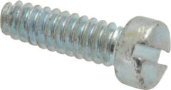 Value Collection - #6-32 UNC, 7/16" Length Under Head Slotted Drive Machine Screw - Fillister Head, Grade 2 Steel, Zinc-Plated Finish, Without Washer - Apex Tool & Supply