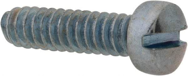 Value Collection - #6-32 UNC, 1/2" Length Under Head Slotted Drive Machine Screw - Fillister Head, Grade 2 Steel, Zinc-Plated Finish, Without Washer - Apex Tool & Supply