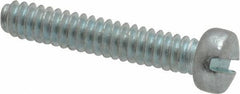 Value Collection - #6-32 UNC, 3/4" Length Under Head Slotted Drive Machine Screw - Fillister Head, Grade 2 Steel, Zinc-Plated Finish, Without Washer - Apex Tool & Supply