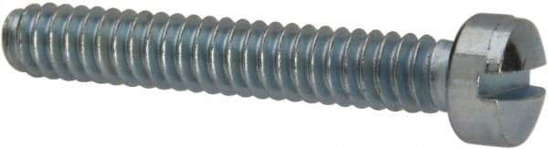 Value Collection - #6-32 UNC, 7/8" Length Under Head Slotted Drive Machine Screw - Fillister Head, Grade J82 Steel, Zinc-Plated Finish, Without Washer - Apex Tool & Supply