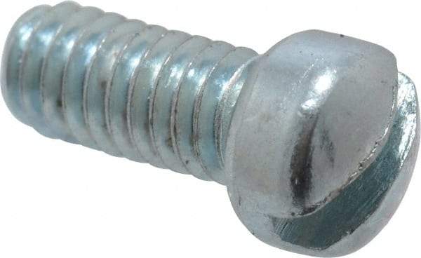 Value Collection - #8-32 UNC, 3/8" Length Under Head Slotted Drive Machine Screw - Fillister Head, Grade 2 Steel, Zinc-Plated Finish, Without Washer - Apex Tool & Supply