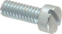 Value Collection - #8-32 UNC, 7/16" Length Under Head Slotted Drive Machine Screw - Fillister Head, Grade J82 Steel, Zinc-Plated Finish, Without Washer - Apex Tool & Supply