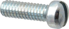 Value Collection - #8-32 UNC, 1/2" Length Under Head Slotted Drive Machine Screw - Fillister Head, Grade 2 Steel, Zinc-Plated Finish, Without Washer - Apex Tool & Supply