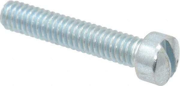 Value Collection - #8-32 UNC, 7/8" Length Under Head Slotted Drive Machine Screw - Fillister Head, Grade J82 Steel, Zinc-Plated Finish, Without Washer - Apex Tool & Supply