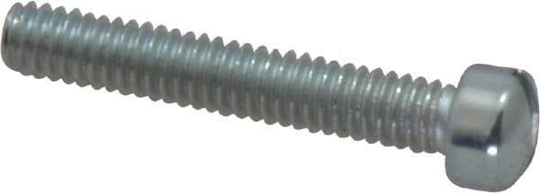 Value Collection - #8-32 UNC, 1" Length Under Head Slotted Drive Machine Screw - Fillister Head, Grade 2 Steel, Zinc-Plated Finish, Without Washer - Apex Tool & Supply