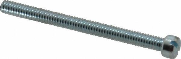Value Collection - #8-32 UNC, 2" Length Under Head Slotted Drive Machine Screw - Fillister Head, Grade J82 Steel, Zinc-Plated Finish, Without Washer - Apex Tool & Supply
