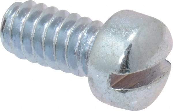 Value Collection - #10-24 UNC, 3/8" Length Under Head Slotted Drive Machine Screw - Fillister Head, Grade 2 Steel, Zinc-Plated Finish, Without Washer - Apex Tool & Supply