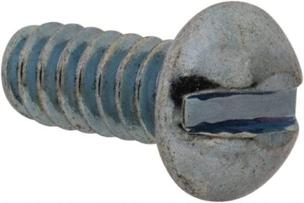 Value Collection - #10-24 UNC, 5/8" Length Under Head Slotted Drive Machine Screw - Fillister Head, Grade J82 Steel, Zinc-Plated Finish, Without Washer - Apex Tool & Supply